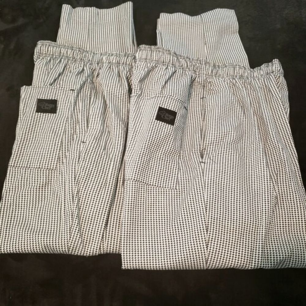 (EUC) Two (2) Pairs - Happy Chef Black/White Drawstring Pants (Size: XS)